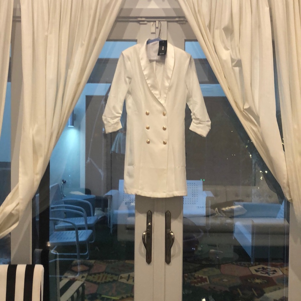 New With Tags! White Privy Blazer W/ Button Front